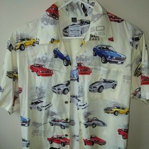 Mens Button Up Mustang Car Shirt